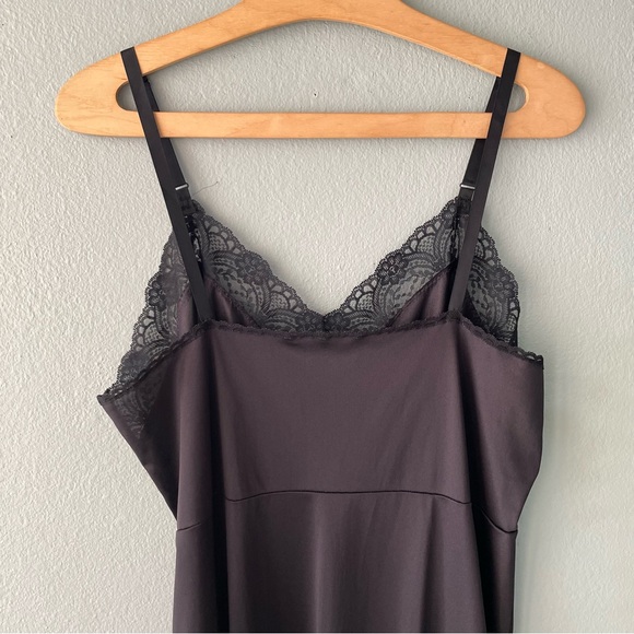 Vintage | 90s Black Lace Trim Slip Dress - Picture 8 of 10